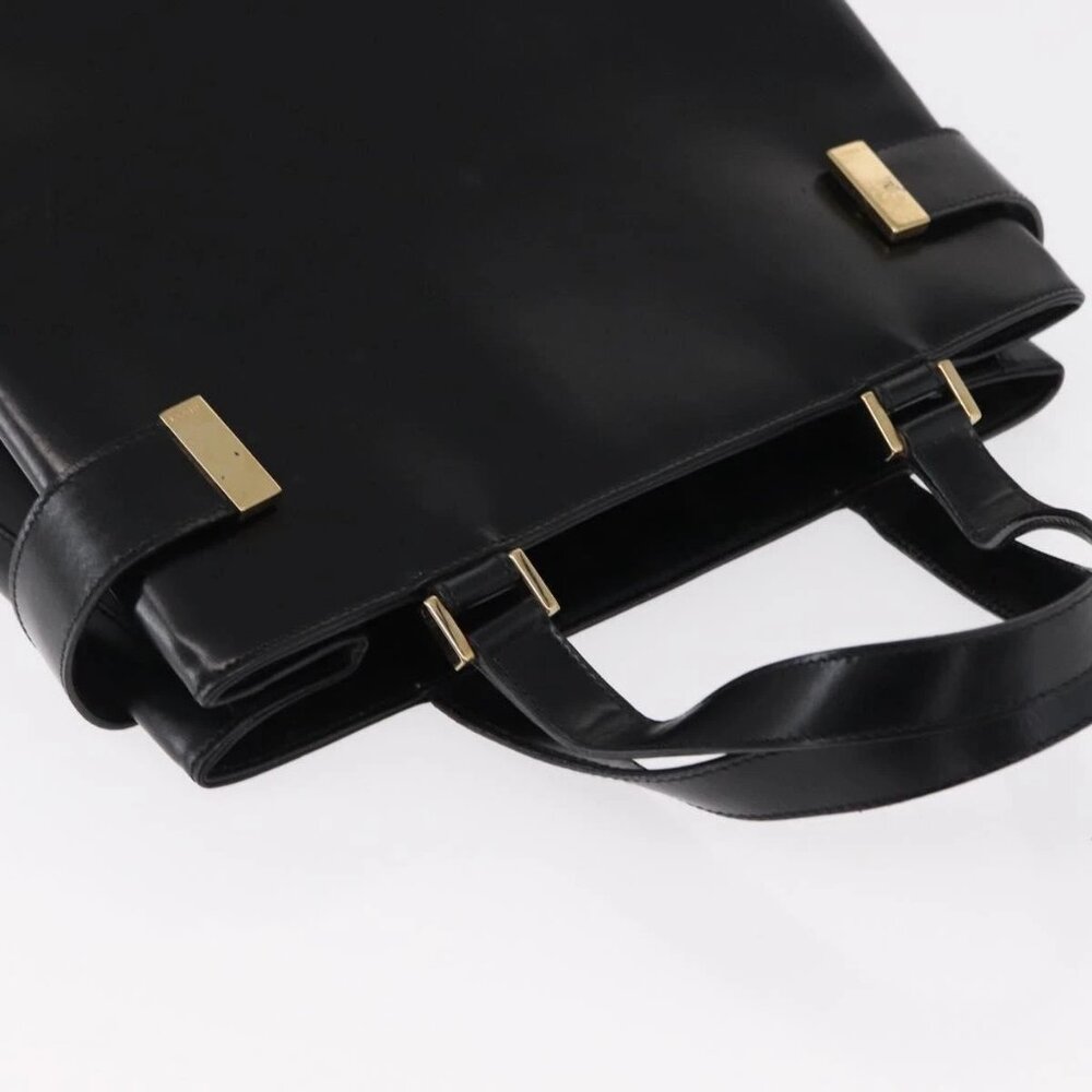 GUCCI Hand Bag Leather Black Gold 000 2046 0562 Auth 155731 - Picture 7 of 16